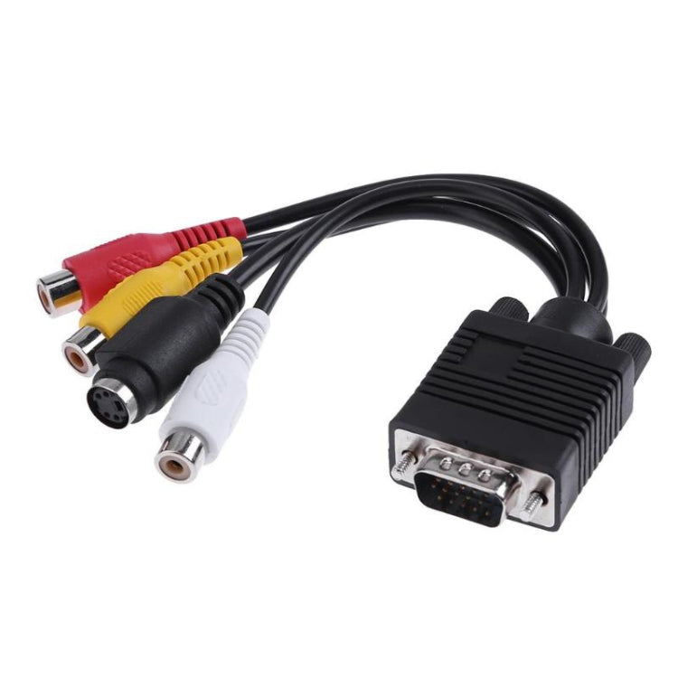 Adattatore cavo convertitore TV VGA a S-Video AV RCA con 2 cavi audio, VGA to S-Video Adattatore cavo convertitore TV VGA a S-Video AV RCA con 2 cavi audio, VGA to S-Video